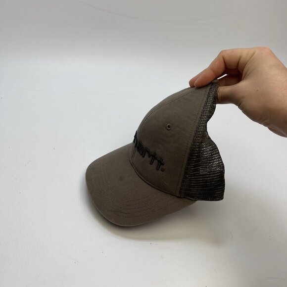 Carhartt Force Canvas Mesh-Back Logo Graphic SnapBack Trucker Hat Grey / Green - Picture 9 of 10